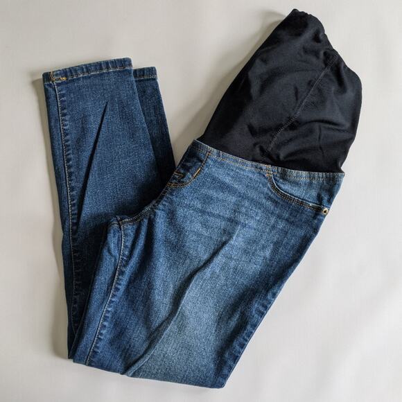 Isabel Maternity Skinny Crop Over Belly Panel Jeans sz 4 - Picture 1 of 7